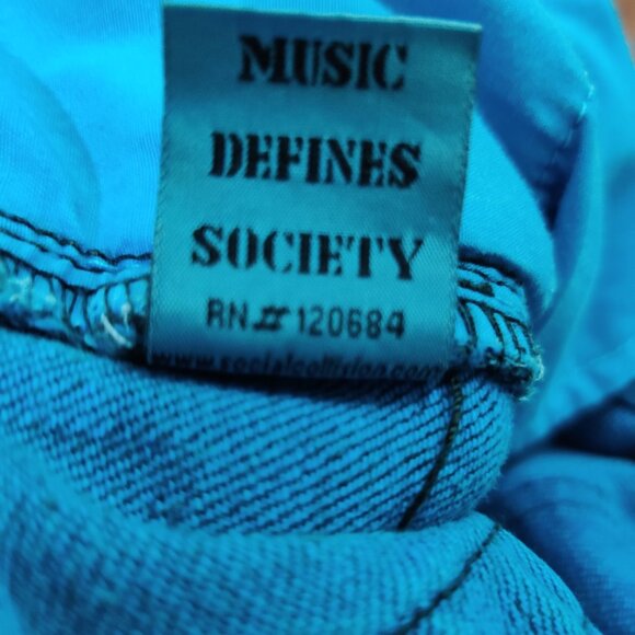 Lip Service Juniors Jeans Denim Skinny Jeans Turquoise Blue Acid Wash Punk Sz 11 - Picture 6 of 6